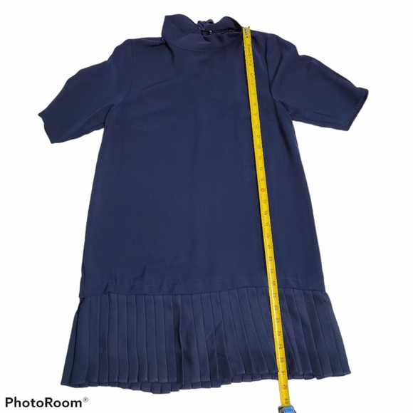ZARA Navy Blue Pleated Dress, Size XSMALL - Picture 13 of 16